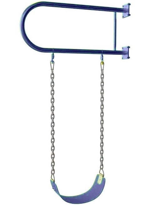 Iron Wall Swing with Swing Seat and Chains for Outdoor Activities, Durable, Anti-Slip, Durable and Easy to Assemble Swing Seats, Kids Swing for Playground, Backyard and Playroom with Plastic Covered Chain and Hooks