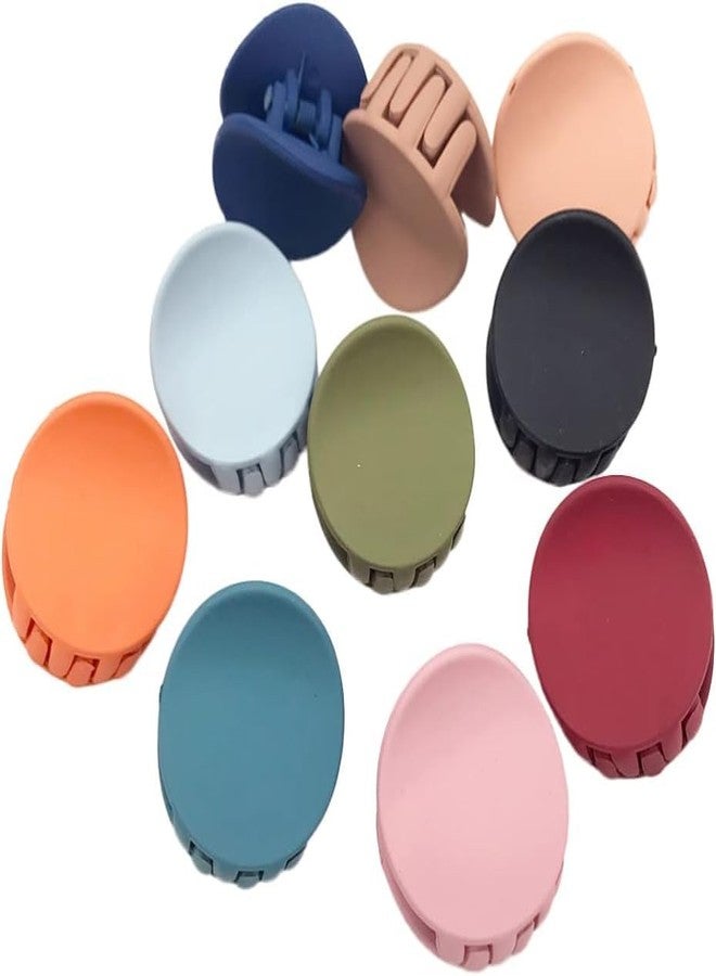QUILBOOL Small Hair Clips Claw Clips for Thin Hair 3 Pcs Small Hair Claws Round Claw Clips Matte Medium Hair Clips for Thin Fine Short Hair Mini Jaw Clips Hair Accessories for Women - Multi. - Image 1