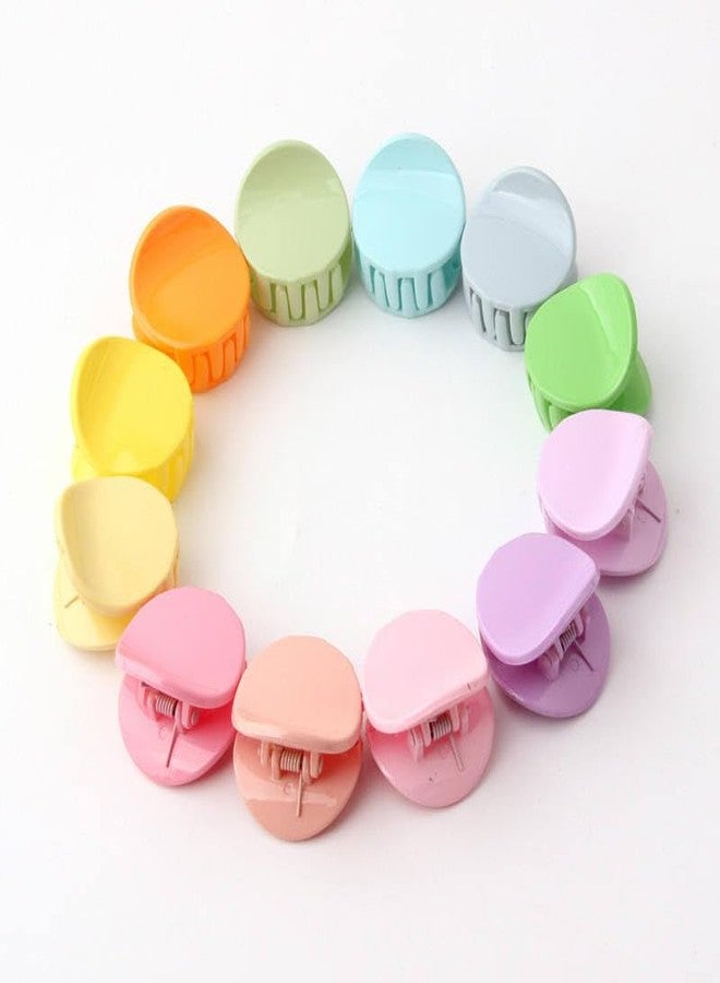 QUILBOOL Small Hair Clips Claw Clips for Thin Hair 3 Pcs Small Hair Claws Round Claw Clips Matte Medium Hair Clips for Thin Fine Short Hair Mini Jaw Clips Hair Accessories for Women - Multi. - Image 3
