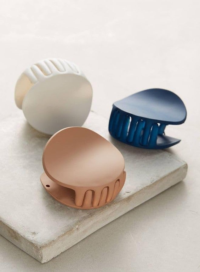 QUILBOOL Small Hair Clips Claw Clips for Thin Hair 3 Pcs Small Hair Claws Round Claw Clips Matte Medium Hair Clips for Thin Fine Short Hair Mini Jaw Clips Hair Accessories for Women - Multi. - Image 4