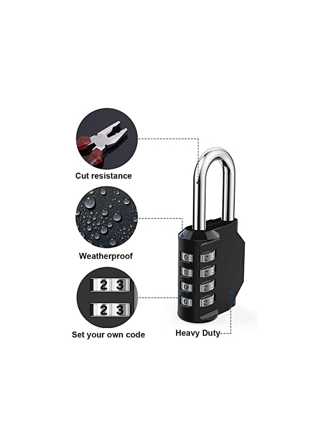 PROMASS 4 Digit Combination Padlock (1 Pack, Black),Model:PALOCK01-1P - Image 2