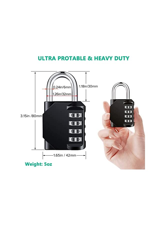 PROMASS 4 Digit Combination Padlock (1 Pack, Black),Model:PALOCK01-1P - Image 3