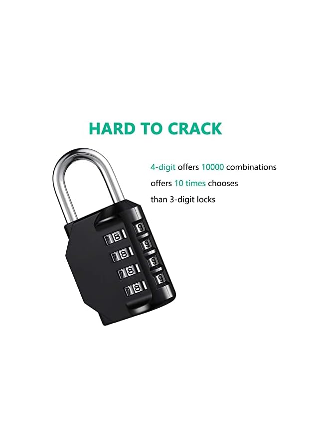PROMASS 4 Digit Combination Padlock (1 Pack, Black),Model:PALOCK01-1P - Image 5