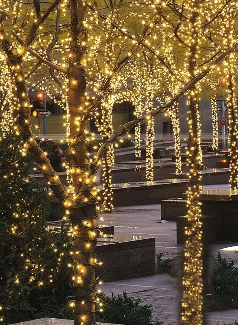 Yuwell 14 Meter 200 LED String Lights Decoration Lights Warm White Light 8 Modes Led Light Black Wire For Home Decorations Ramadan Lights Indoor & Outdoor Decoration Ramadan Decoration Light Diwali Lights Curtain Lights With 3-Pin UK Plug - Image 2