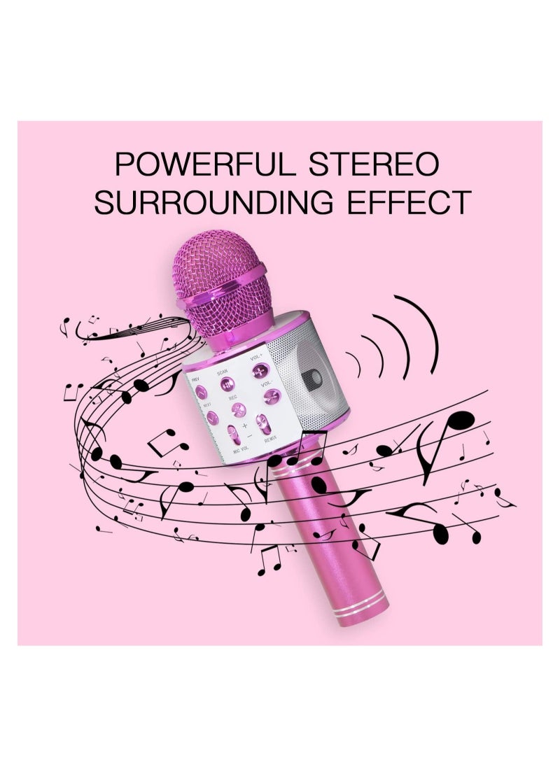 ELTRAZONE Gifts for Girls Age 4-10, Wireless Bluetooth Karaoke Microphone for Kids Girls Gifts for 5-10 Year Old Girls Toys for 5-10 Year Old Girls Boys Pink KIBM1  - Image 2
