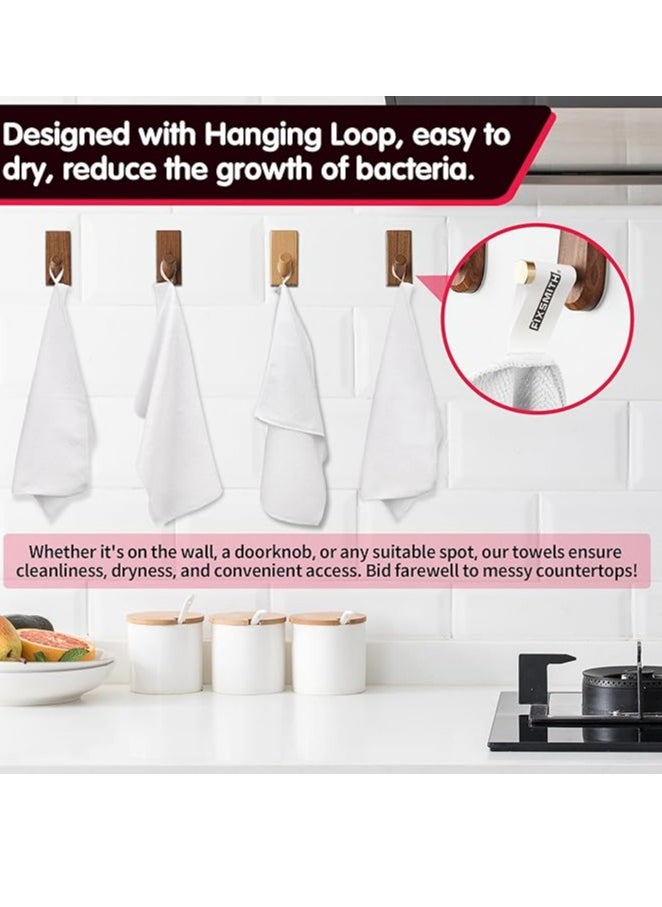 12 Pack Microfiber Cleaning Cloth,Highly Absorbent Cleaning Rags,12"X12" All Purpose Cleaning Towels for Housekeeping,Kitchen,Car,Lint Free and Reusable Microfiber Towels(White)