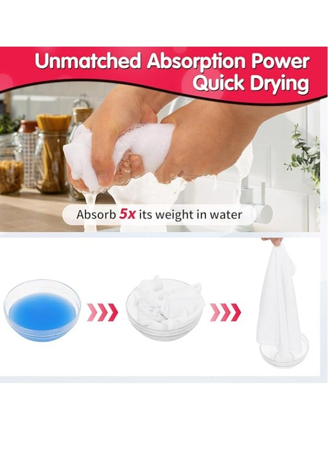 12 Pack Microfiber Cleaning Cloth,Highly Absorbent Cleaning Rags,12"X12" All Purpose Cleaning Towels for Housekeeping,Kitchen,Car,Lint Free and Reusable Microfiber Towels(White)