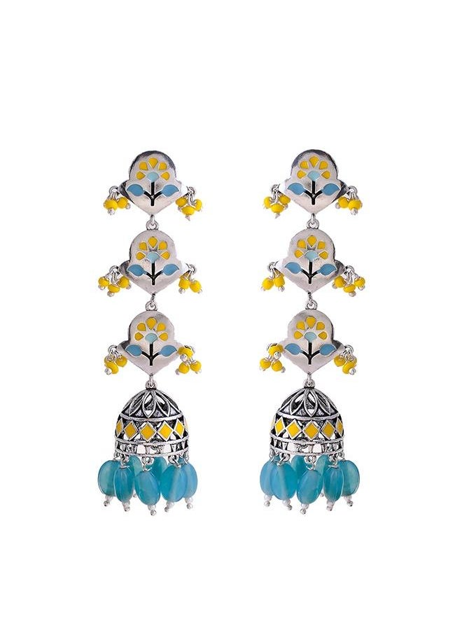 VOYLLA Bagh E Fiza Spring Layered Jhumka Earrings  - Image 2