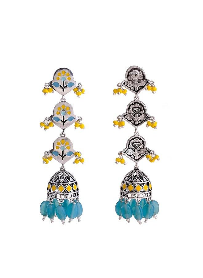 VOYLLA Bagh E Fiza Spring Layered Jhumka Earrings  - Image 4