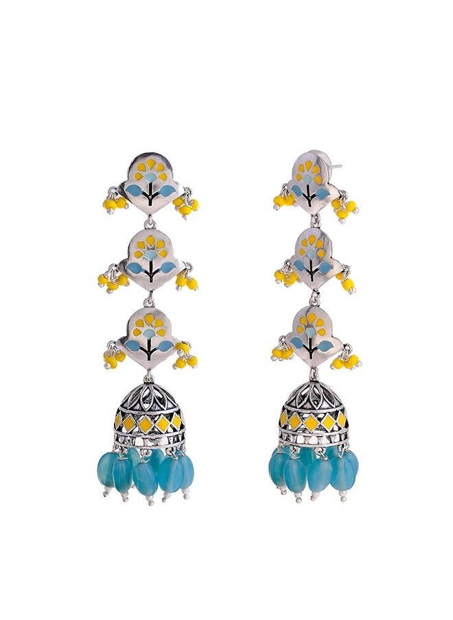 VOYLLA Bagh E Fiza Spring Layered Jhumka Earrings  - Image 3