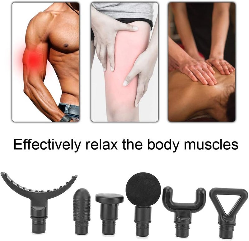 كلاراكو رأس مسدس التدليك، 6 قطع ملحقة قابلة للتطبيق على محول مسدس التدليك 19 مم، وظيفة مختلفة قابلة للاستبدال، توصيل وتشغيل، تدليك الأنسجة العميقة، نقطة الزناد، ملحق مسدس التدليك - Image 3