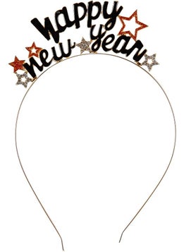 BinaryABC BinaryABC Happy New Year Headband Tiara Glitter Gold Star HeadbandsRhinestone New Year HeadbandNew Years Eve Party SuppliesGold 