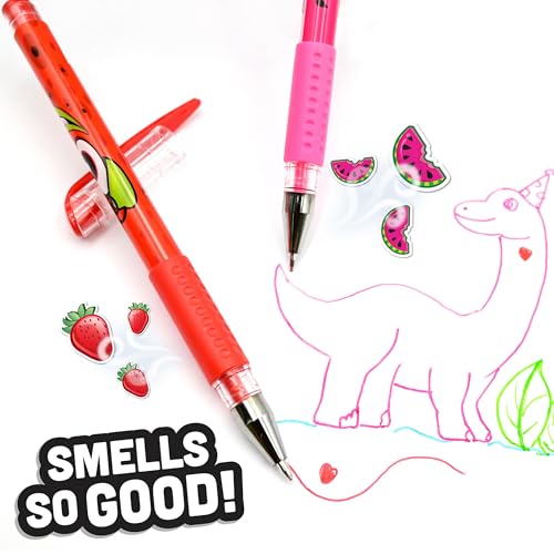 Scentos Scented Gel Pens for Kids - Assorted Colorful Pens - Fine Point Gel Pen Set - For Ages 3 and Up - 8 Count (Rainbow) - Image 4