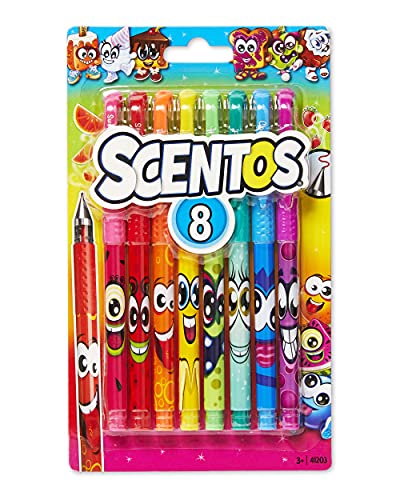 Scentos Scented Gel Pens for Kids - Assorted Colorful Pens - Fine Point Gel Pen Set - For Ages 3 and Up - 8 Count (Rainbow) - Image 1