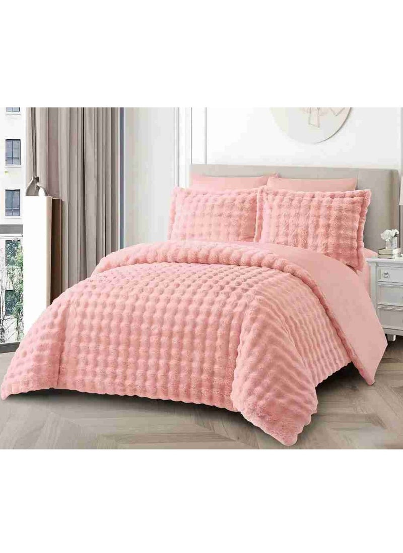 Xi Duo Duo Winter double bedspread, embroidered with soft velvet and luxurious fur to give you warmth and add beauty and elegance to your room, size 240*260 cm  - Image 1