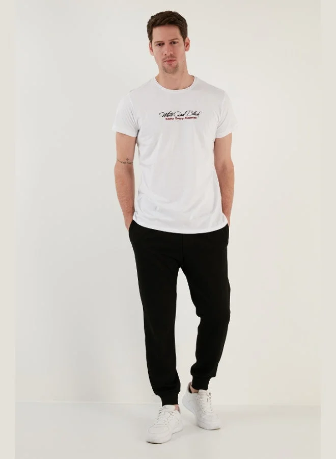 Buratti  Buratti Cotton Slim Fit Crew Neck Written T Shirt Men's T SHIRT 541ENJOY for Men | Best Price UAE