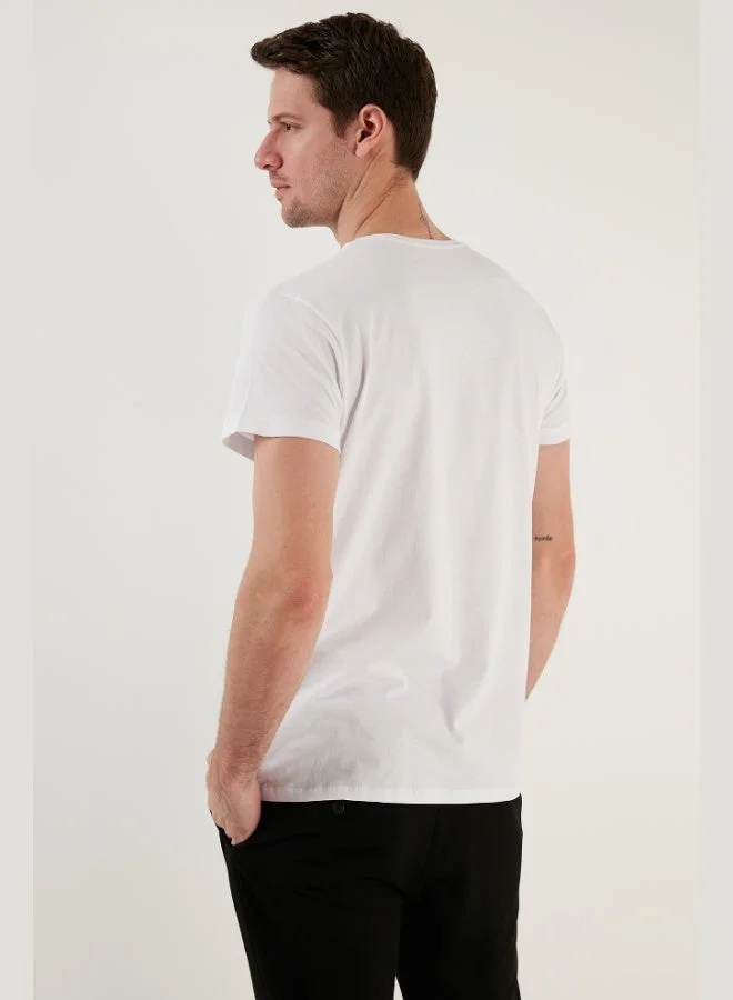 Buratti  Buratti Cotton Slim Fit Crew Neck Written T Shirt Men's T SHIRT 541ENJOY for Men | Best Price UAE