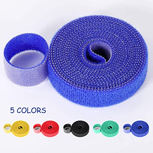 Aeoss Cable Straps 5 Roll Reusable Cable Ties Hook & Loop Nylon Fastening Tape Wire Organizer for Power Wire Management Self Gripping Cord Rope Holder Multicolored (SET OF 5 PCS) - Image 3