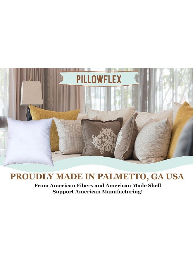 Pillowflex Premium Polyester Throw Pillow Insert  18x18  Ultra Soft Small Square Throw Pillow Couch Sham Lumbar Back Sofa  Machine Washable  Decorative Accent Form  1 Soft Pillow - Image 3