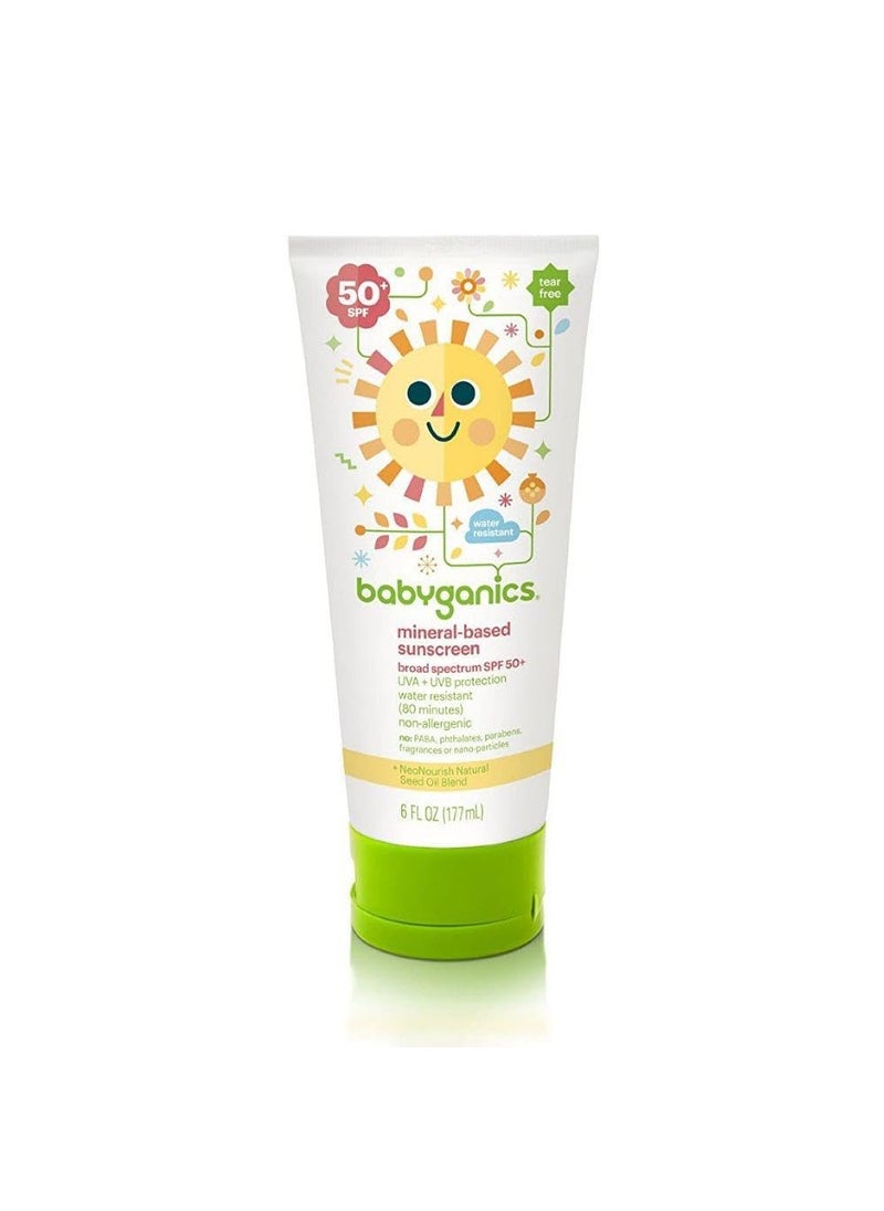 Babyganics Sunscreen 50 SPF Organic 177ml - Babyganics 