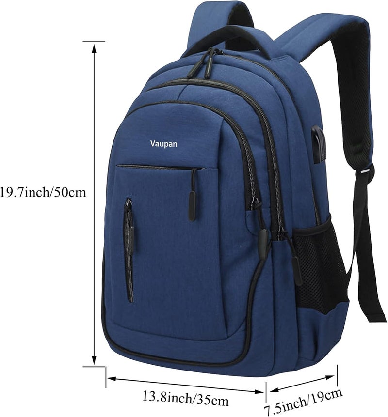 Vaupan Business Travel Laptop Backpack, Water Resistant College School Computer Bag Gifts with USB Charging Port for Men & Women Fits 15.6 Inch Notebook - Image 2