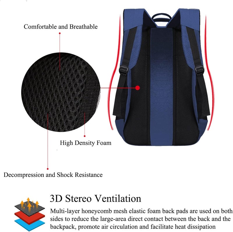 Vaupan Business Travel Laptop Backpack, Water Resistant College School Computer Bag Gifts with USB Charging Port for Men & Women Fits 15.6 Inch Notebook - Image 4