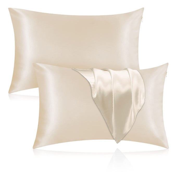 SILK PILLOWCASE FOR HAIR AND SKIN 2 PACK 100 MULBERRY SILK PILLOWCASE 25 MOMME 600 THREAD COUNT BOTH SIDE PURE SILK PILLOW COVER WITH HIDDEN ZIPPER BEIGE STANDARD 2026