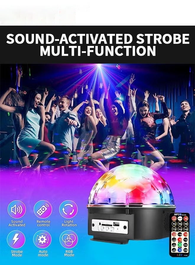 LED Crystal Strobe Light Ball  with 6 Colors, Sound Activated Big-Size Magic Stage Party Light with Remote Control for Holiday Decorations Lighting, Wedding Home Club - Image 2