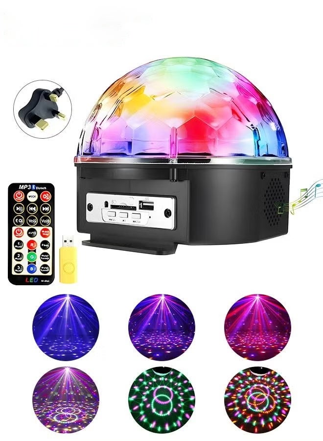 LED Crystal Strobe Light Ball  with 6 Colors, Sound Activated Big-Size Magic Stage Party Light with Remote Control for Holiday Decorations Lighting, Wedding Home Club - Image 1
