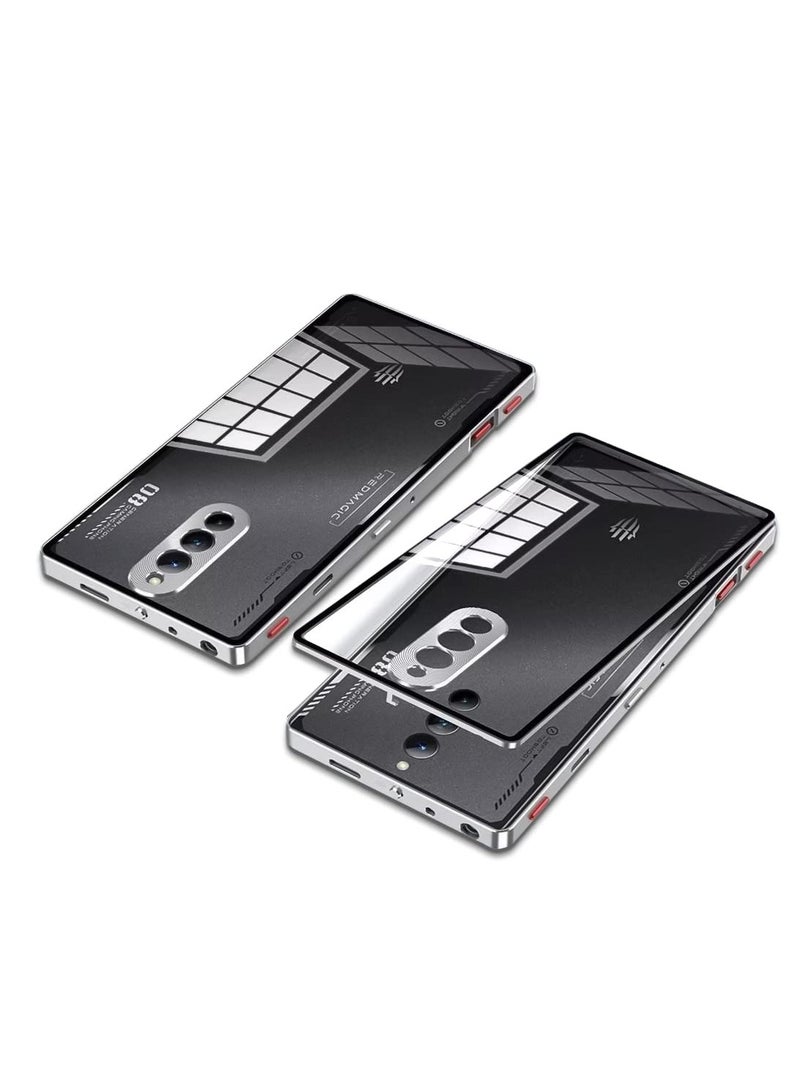 سيوسي حافظة Red Magic 8 Pro/8S Pro، إطار معدني وظهر زجاجي شفاف مقوى، حماية للكاميرا ضد الصدمات، غطاء لهاتف Redmagic 8 Pro/8S Pro - Image 1