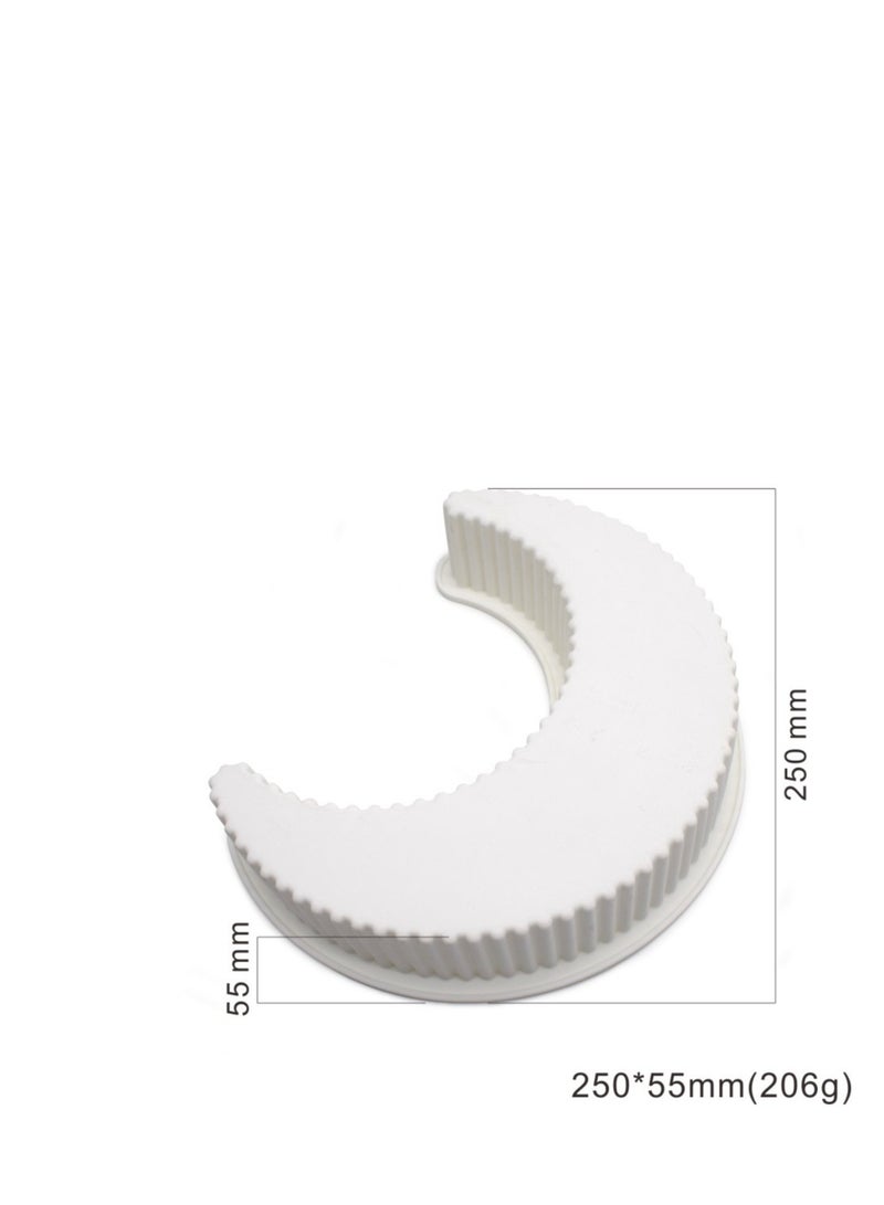 Y&D 3D Moon Shape Silicone Cake Mold, Crescent Moonlight Sonata Mousse Pan Bread Pizza Baking Mold Kitchen Bakeware Tools White - Image 4