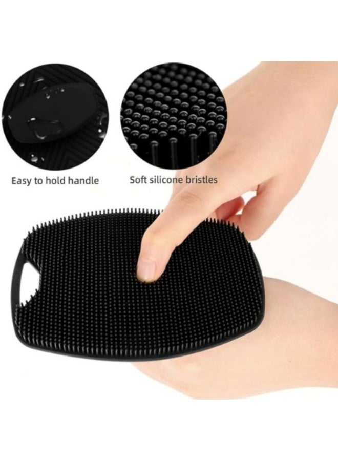 Silicone Body Scrubber Shower Bath Body Brush for Men Women,1 Pack,Black  - Image 3