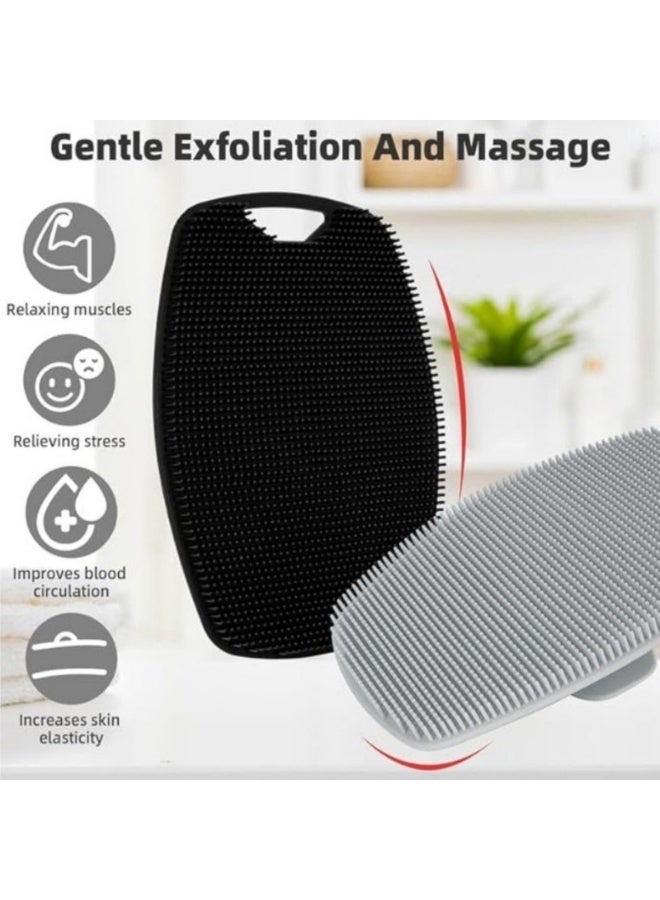 Silicone Body Scrubber Shower Bath Body Brush for Men Women,1 Pack,Black  - Image 4
