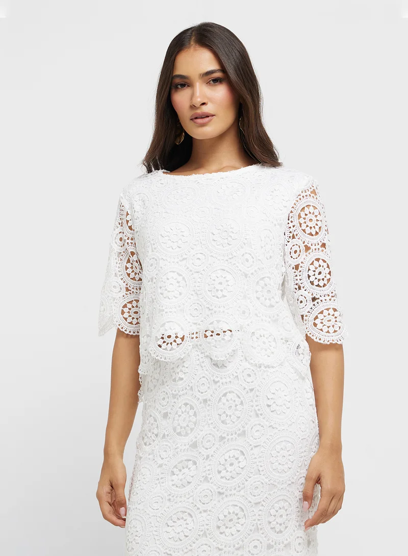 ELLA Lace Top & Skirt Set