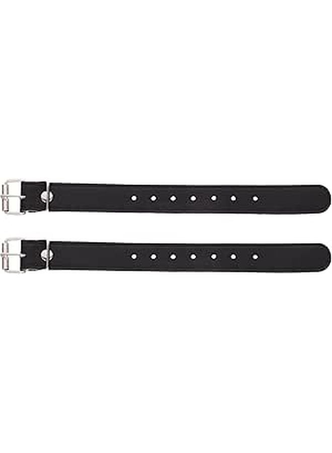 Adjustable PU Leather Front Bike Basket Straps Pair For Electric Bicycle Commuting - Image 1