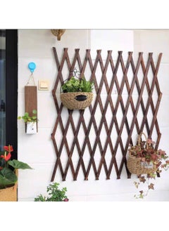 LINGWEI Portable Wood Wicker Fence Expandable Garden Fence Hanging Wooden Plant Trellis Trellis Fence Support for Climbing Vines Flowers Wall Decor  - Image 2