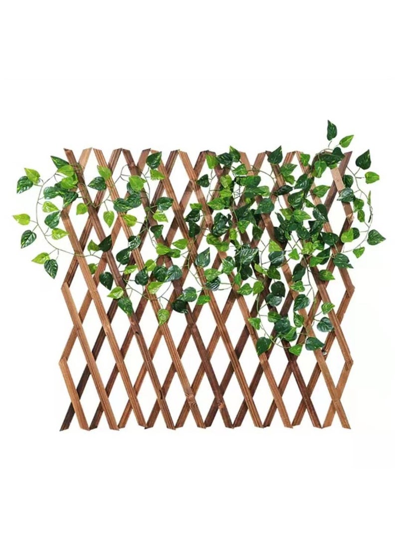 LINGWEI Portable Wood Wicker Fence Expandable Garden Fence Hanging Wooden Plant Trellis Trellis Fence Support for Climbing Vines Flowers Wall Decor  - Image 5