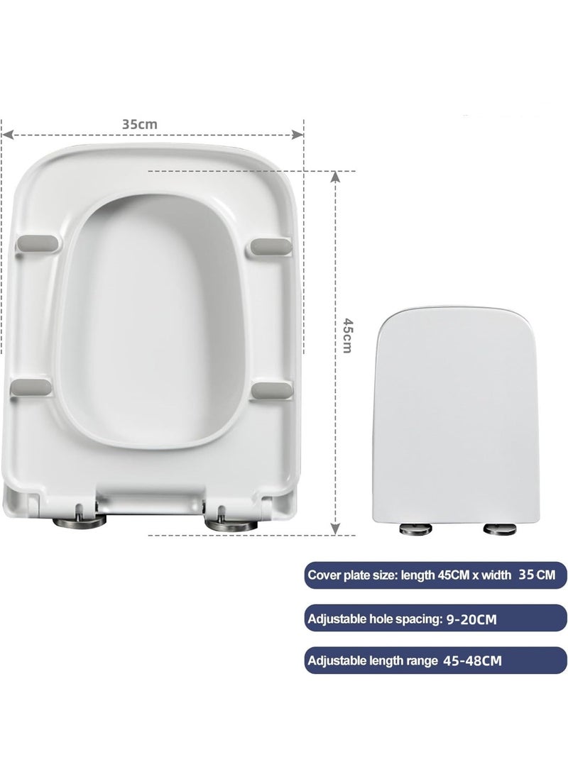 MostNow Toilet Seat, U Shape Toilet Seat with Adjustable Hinges,,Soft Close and Quick-Release for Easy Cleaning Toilet Seats Cover,Stable Hinge Design to prevent shifting -White Elongated Toilet Lid - Image 2