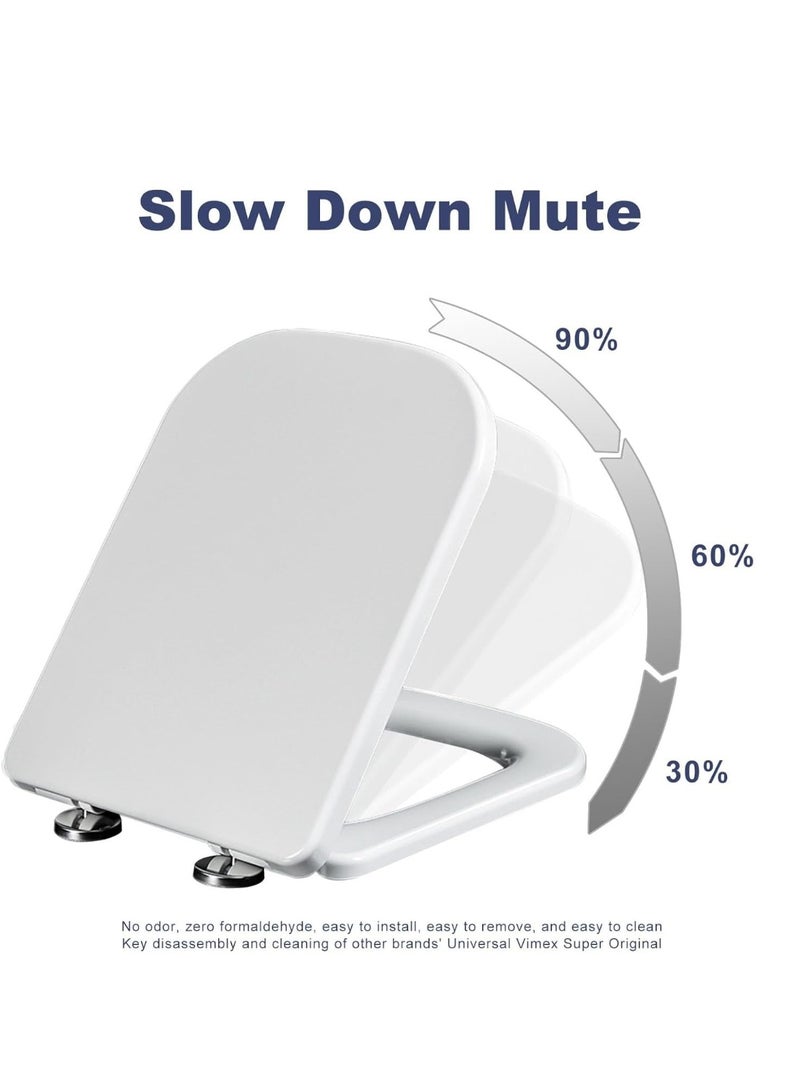 MostNow Toilet Seat, U Shape Toilet Seat with Adjustable Hinges,,Soft Close and Quick-Release for Easy Cleaning Toilet Seats Cover,Stable Hinge Design to prevent shifting -White Elongated Toilet Lid - Image 3