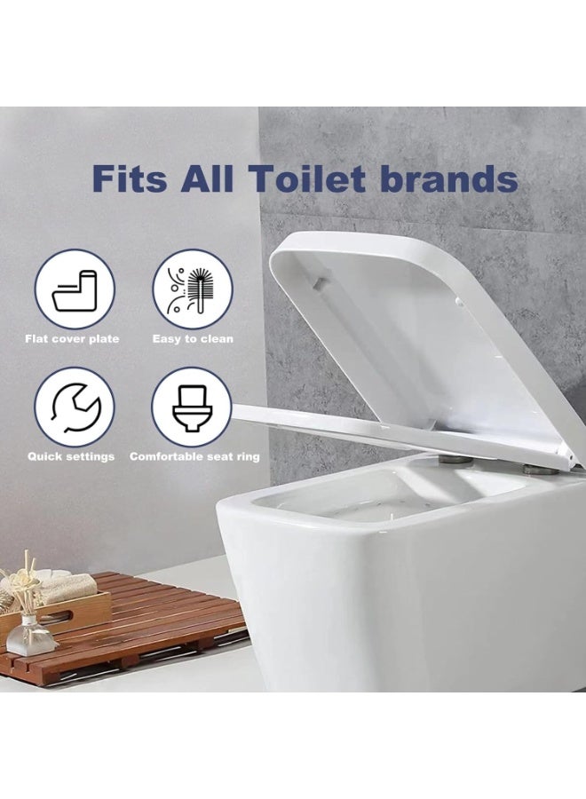 MostNow Toilet Seat, U Shape Toilet Seat with Adjustable Hinges,,Soft Close and Quick-Release for Easy Cleaning Toilet Seats Cover,Stable Hinge Design to prevent shifting -White Elongated Toilet Lid - Image 5