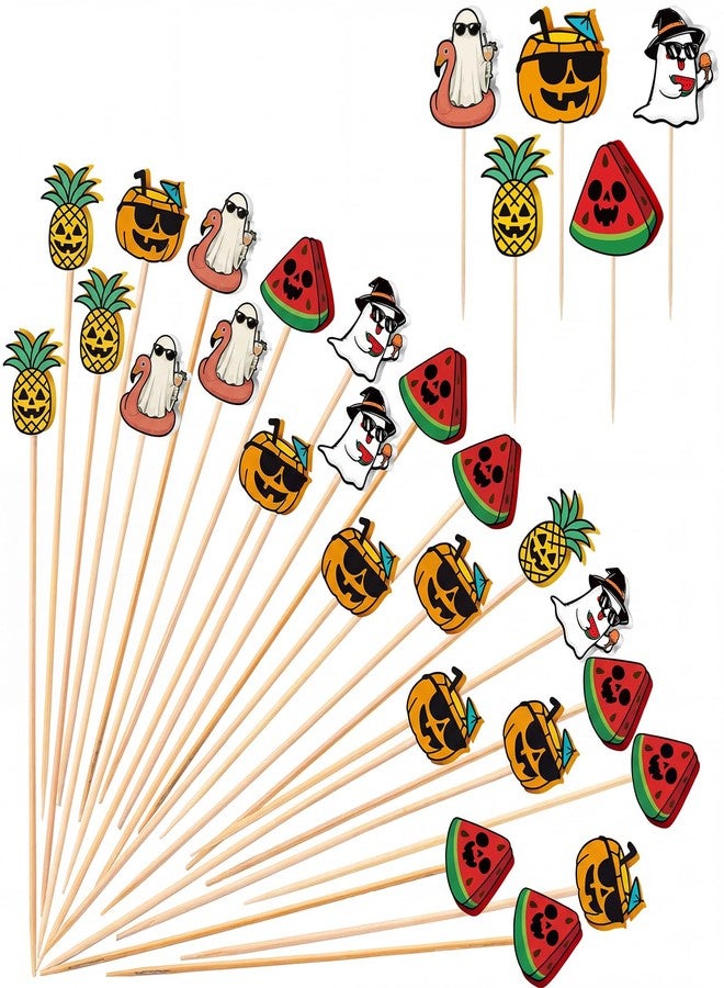 Remerry 100 Pcs Summer Halloween Party Decor Cocktail Picks, 5 in Bamboo - Image 1