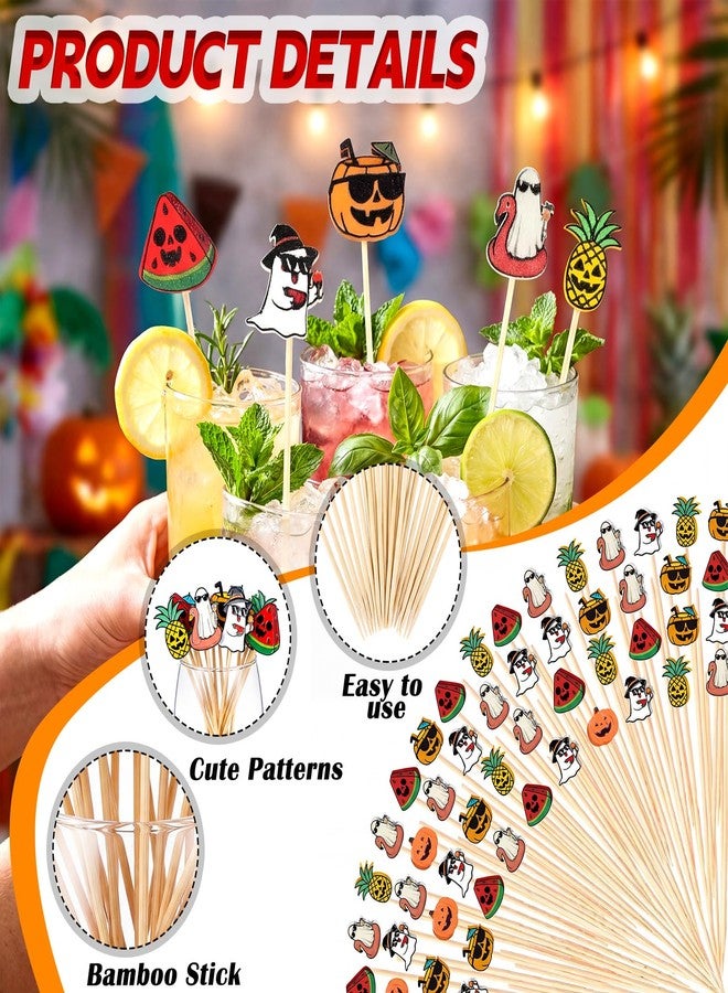Remerry 100 Pcs Summer Halloween Party Decor Cocktail Picks, 5 in Bamboo - Image 3