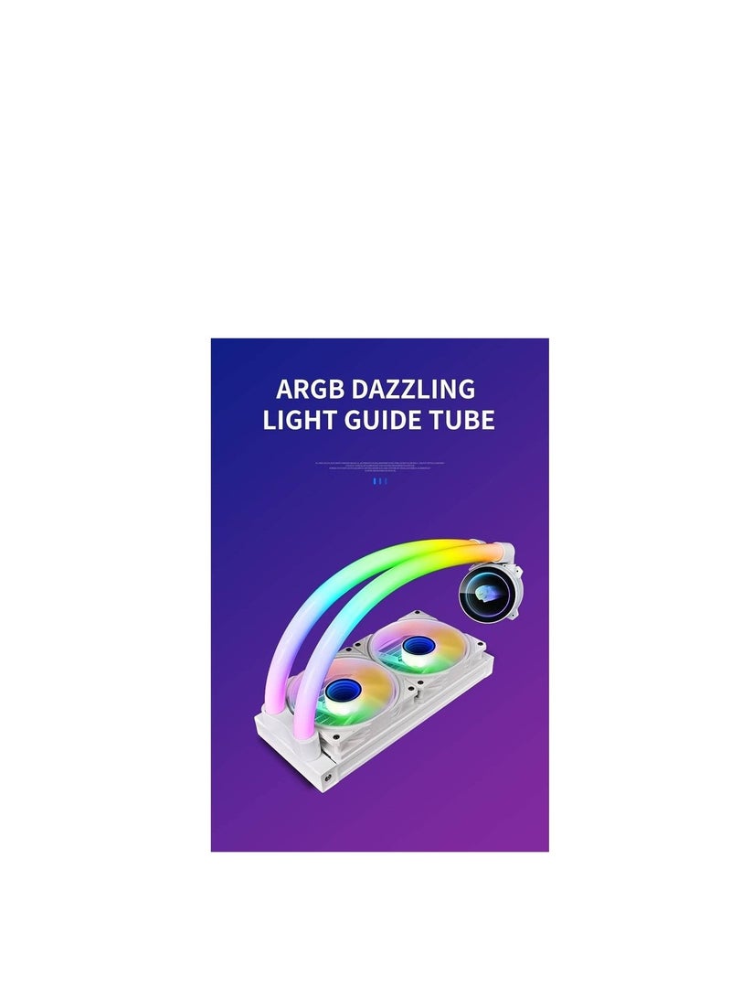 WJCOOLMAN Neon Mirror Cooler RGB CPU Cooler, 240mm Radiator, 2x Cooling Fan, 2000 RPM Max Speed, Pure Copper Base Fin, High Efficiency Water Pump, White | WJ-NEONMIRROR-W - Image 2