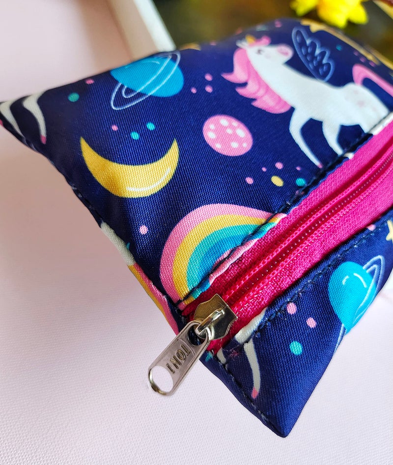 RedChimes 5 Pcs Polyester Return Gift Unicorn Large Capacity Pencil Stationery Pouch Bag for Kids and Girls (Purple, Unicorn) - Image 5