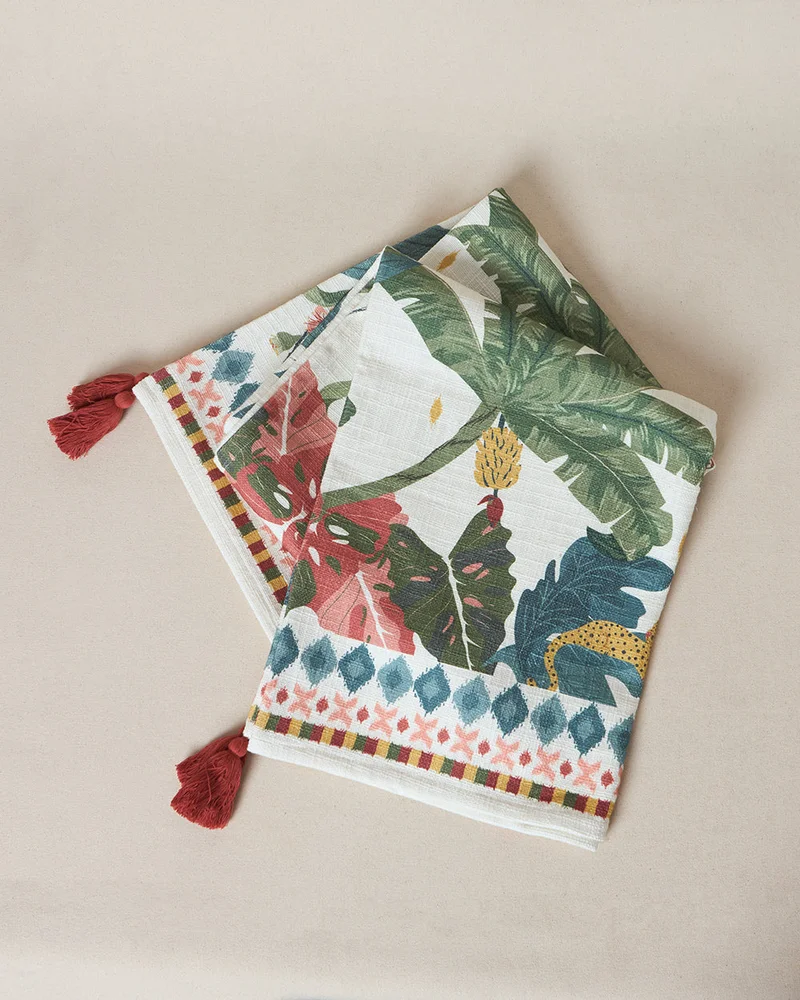 Chumbak Wild Bloom Throw, 50"x60" | Lost in Paradise