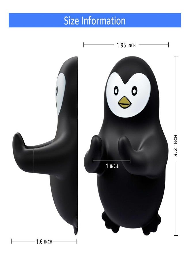 Pishovi Penguin Holder Shaver Organizer, Cute Penguin Animal Bathroom Decor Razor Holder Wall Mount, Birthday Gifts for Men Women Boyfriend Girlfriend, Emotiona Gifts for Wife Husband Penguin Lover - Image 2