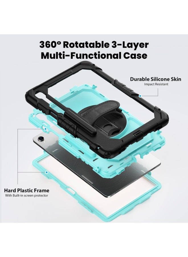 Compatible with Samsung Galaxy Tab S11 11 Inch (Model SM-X730 X736B) 2025 Case with Screen Protector Heavy Duty Shockproof Case Hybrid Full-Body Protective Cover Kickstand+Handle+Strap - Image 4