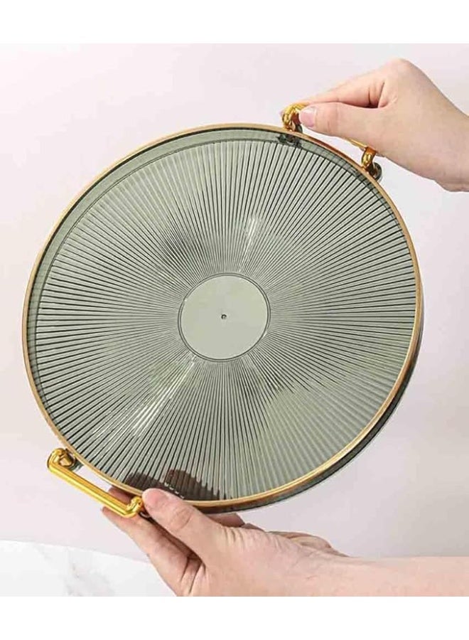 DUNISO Serving Trays with Handles，Fruit Tray，Home Decorative Coffee Table Round Tray，Sturdy and Durable，for Bedroom, Bedside Table, Dresser,Living Room, Dining Room - Image 5