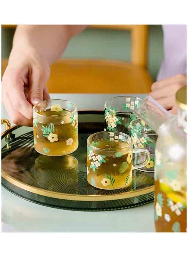 DUNISO Serving Trays with Handles，Fruit Tray，Home Decorative Coffee Table Round Tray，Sturdy and Durable，for Bedroom, Bedside Table, Dresser,Living Room, Dining Room - Image 4