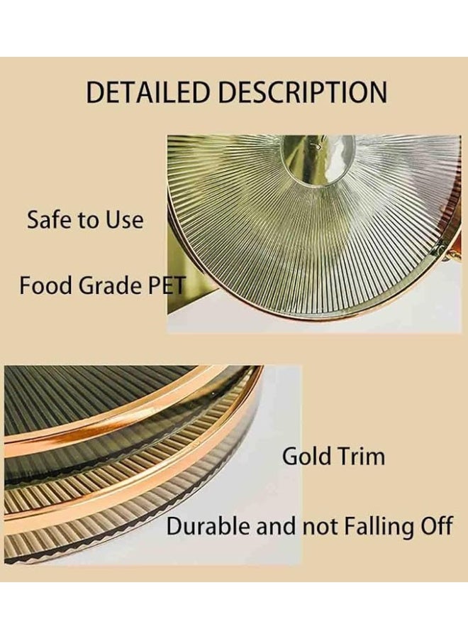 DUNISO Serving Trays with Handles，Fruit Tray，Home Decorative Coffee Table Round Tray，Sturdy and Durable，for Bedroom, Bedside Table, Dresser,Living Room, Dining Room - Image 2